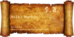 Velki Martin névjegykártya